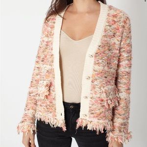 Hale Bob Genoveva Boucle Jacket in pink/gold